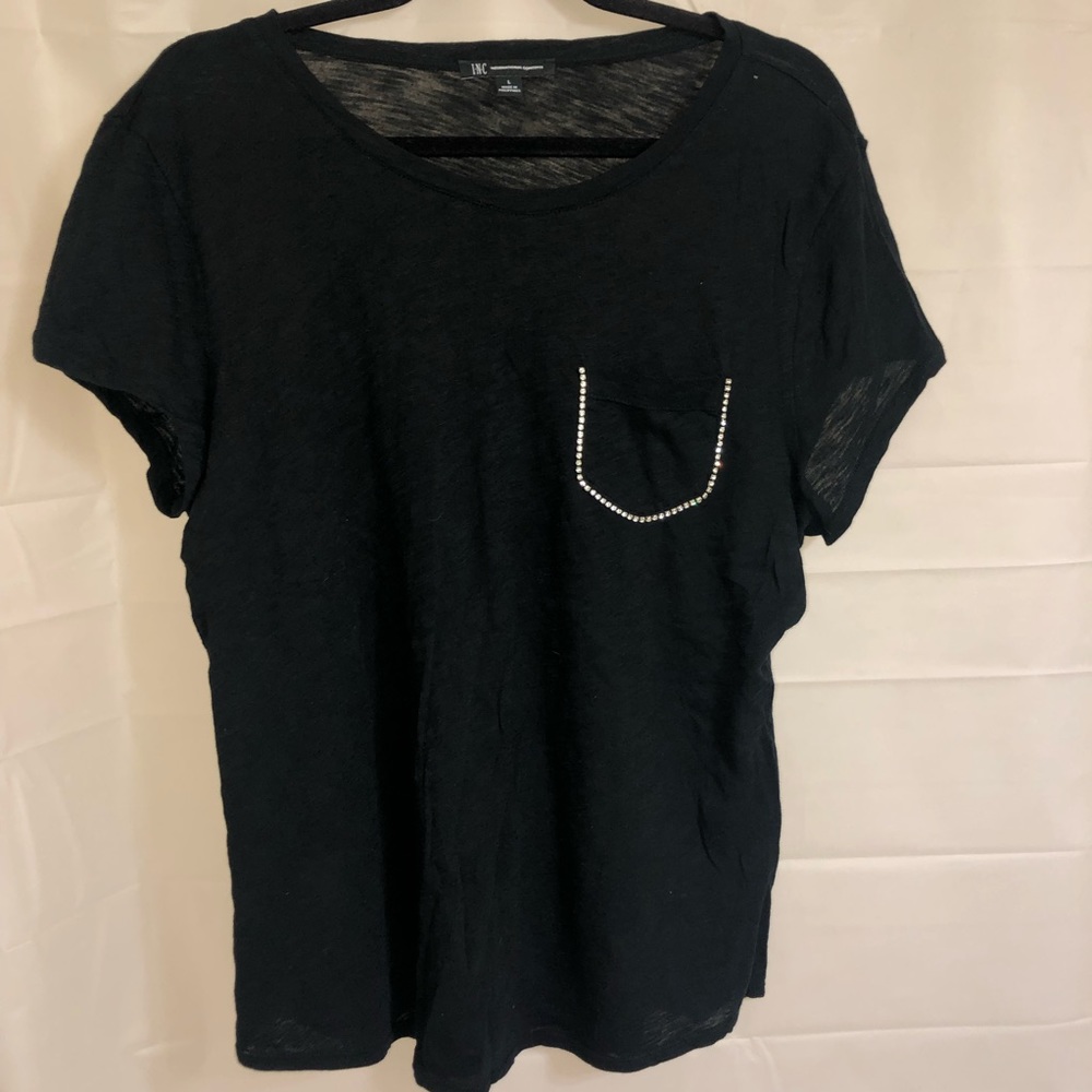 INC Short sleeve black top